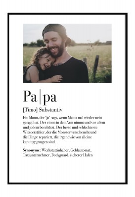 Personalisierbares Foto-Poster - Definition Papa