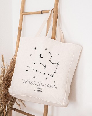 Sternzeichen "Wassermann" - Stofftasche