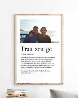 Definition Trauzeuge - Foto-Poster