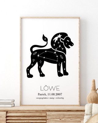 Sternzeichen "Löwe" -  Personalisiertes Poster