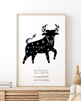 Sternzeichen "Stier" - Personalisiertes Poster