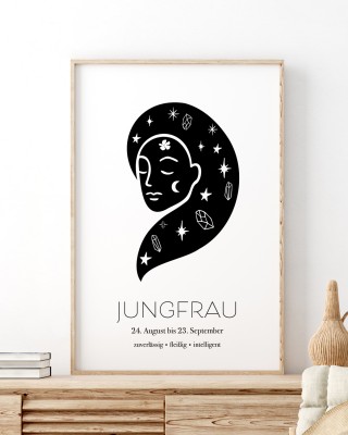 Sternzeichen "Jungfrau" -  Personalisiertes Poster