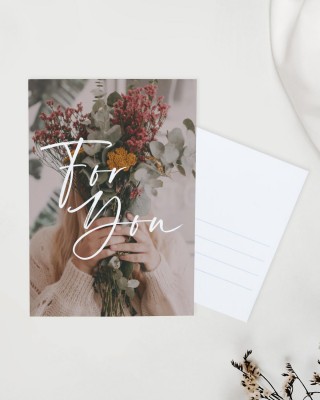 For you - Postkarte mit Blumenmotiv