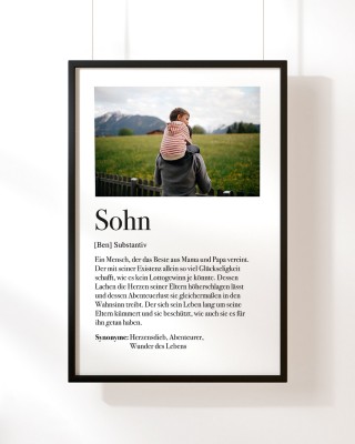 Definition Sohn - Foto-Poster - personalisiert