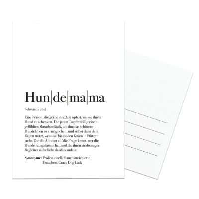 Definition Hundemama - Postkarte