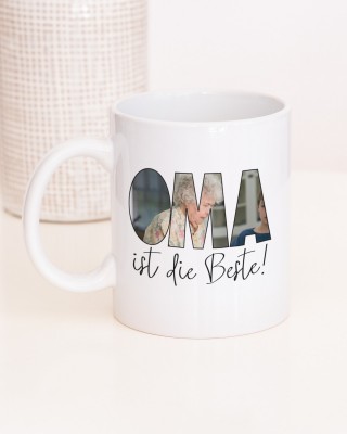 Oma ist die Beste - Oma Tasse personalisiert mit Foto