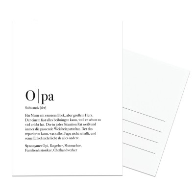 Postkarte Opa - Definition Opa - Postkarte im Lieblingsmensch Shop