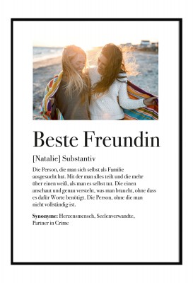Personalisiertes Foto-Poster - Definition beste Freundin