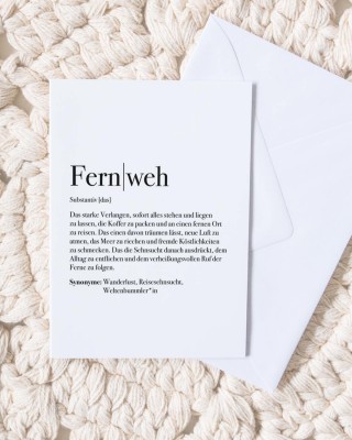 Definition Fernweh - Grußkarte