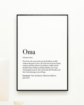 Oma Poster - Definition Oma - Geschenk für Oma