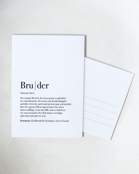 Definition Bruder - Postkarte