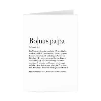 Definition Bonuspapa - Grußkarte