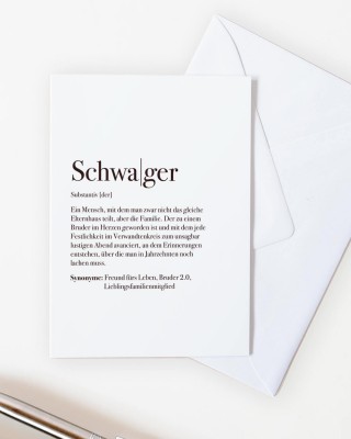 Definition Schwager - Grußkarte