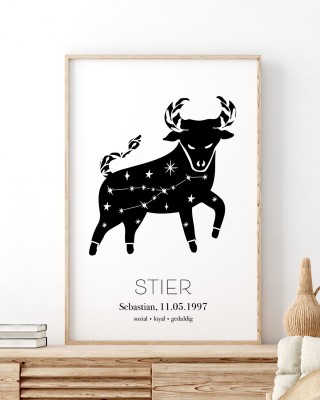 Sternzeichen "Stier" - Personalisiertes Poster