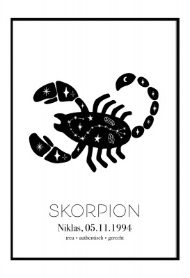 Sternzeichen "Skorpion" - personalisiertes Poster