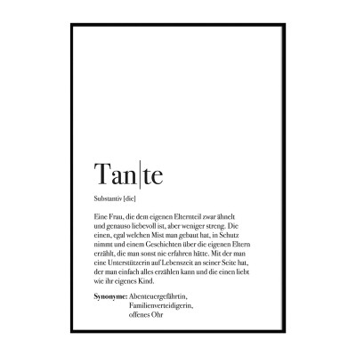 Definition Tante - Poster
