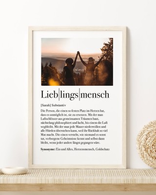 Definition Lieblingsmensch - Foto-Poster