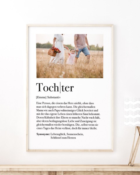 Definition Tochter - Poster - personalisiert mit Foto
