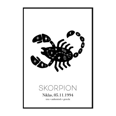 Sternzeichen "Skorpion" - personalisiertes Poster
