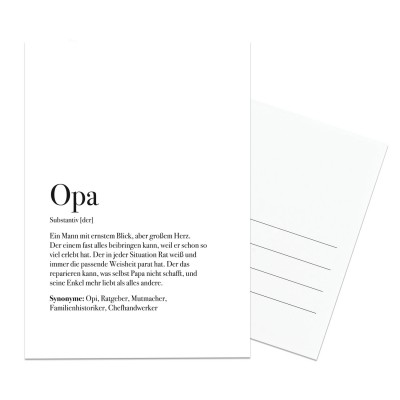 Definition Opa - Postkarte Opa