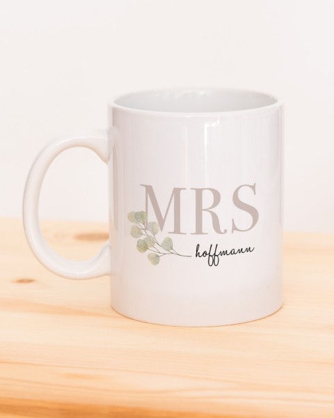 personalisierte Tasse zur Hochzeit - Mrs Tasse