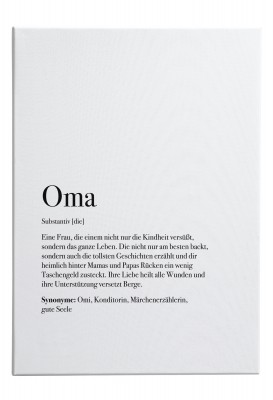 Oma - Leinwandbild - Definition Oma - Geschenk für Oma