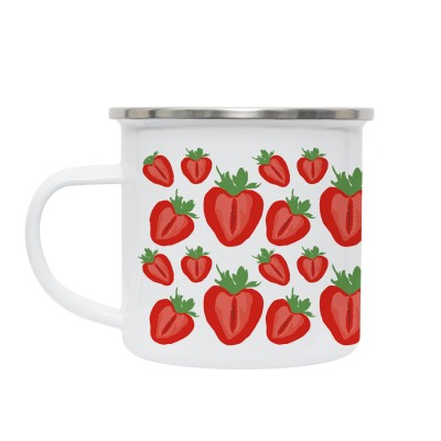 Erdbeere - Emaille Tasse