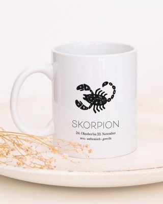 Personalisierbare Tasse - Sternzeichen Skorpion