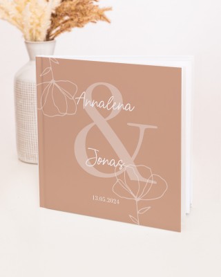 Gästebuch Hochzeit - personalisiert mit Namen und Datum - mit liebevollen Inhaltsseiten