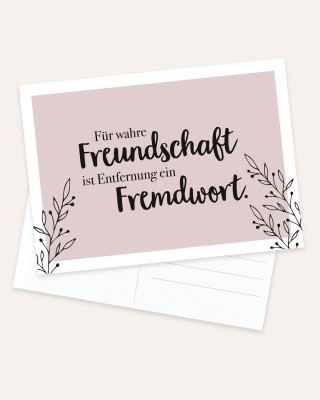 Für wahre Freundschaft ist Entfernung ein Fremdwort - Postkarte Lieblingsmensch