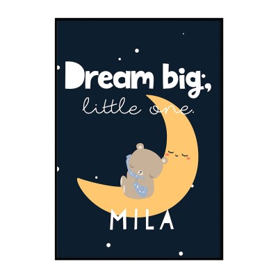Dream Big little one - Personalisiertes Poster