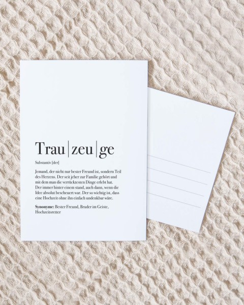 Postkarte Trauzeuge - Definition Trauzeuge - Postkarte im Lieblingsmensch-Shop