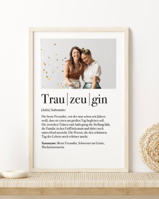 Definition Trauzeugin - Foto-Poster