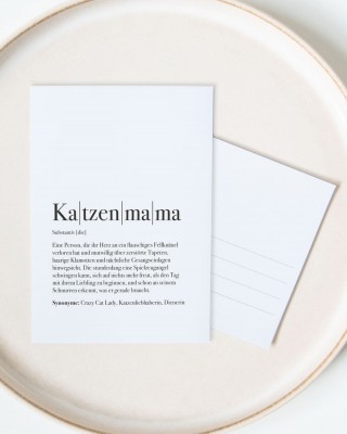 Definition Katzenmama - Postkarte