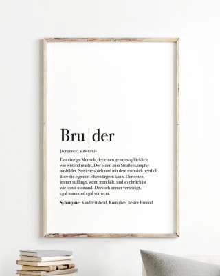 Definition Bruder - personalisiertes Bruder Poster