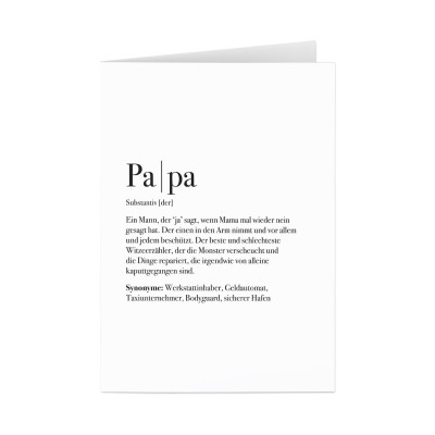 Definition Papa - Grußkarte