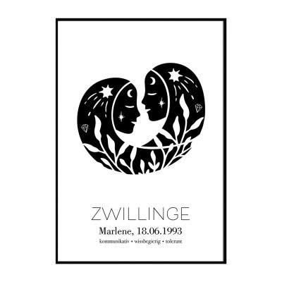 Sternzeichen "Zwillinge" - Poster