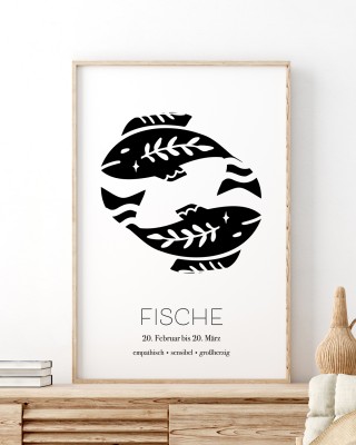 Sternzeichen "Fische" - personalisierbares Poster