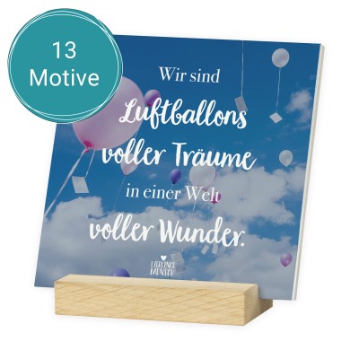 Motiv: Luftballons voller Träume - Karten im Holzaufsteller