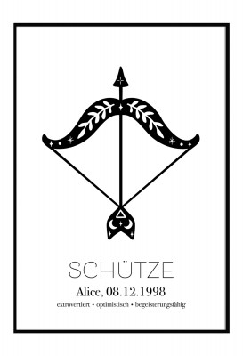 Sternzeichen "Schütze" - personalisiertes Poster