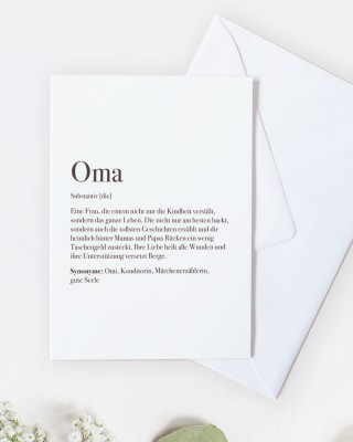 Definition Oma - Grußkarte