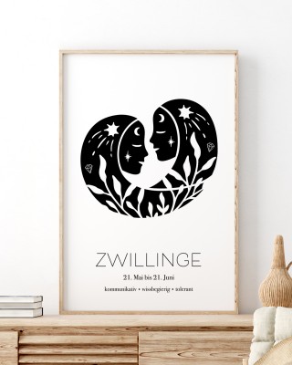 Sternzeichen "Zwillinge" -Personalisiertes Poster