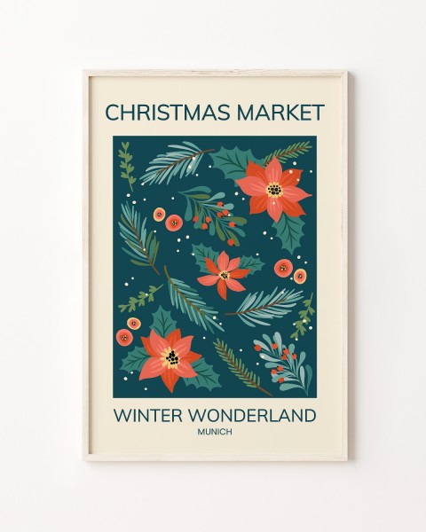 Weihnachtsposter Christmas Market personalisiert