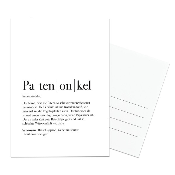 Patenonkel - Postkarte
